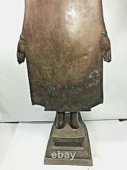 19.5 Magic Old Brass Phra Chiang Roong Buddha Statue Chiang San Thai Amulet$$$$