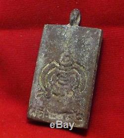 1939 Lp Derm Thai Antique Coin Buddha Good Luck & Success Yantra Amulet Pendant