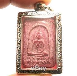 1953 Powerful Red Lp Puek Wat Kingkaew Thai Buddha Miracle Lotus Amulet Pendant