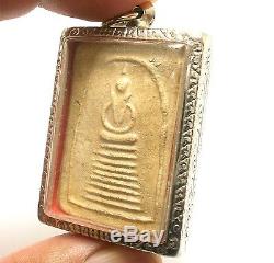 1953 Somdej Salika Yant Lp Puek Wat Kingkaew Thai Buddha Miracle Amulet Pendant