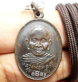 1955 Lp Klai Coin 1st Batch Bless Success Lucky Rich Pendant Thai Buddha Amulet
