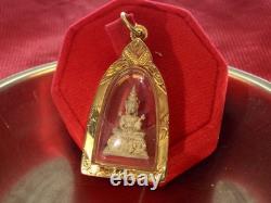 19K Gold Frame Pendent Emerald Buddha Gold Pendent Thailand Amulet Man Women