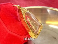 19K Gold Frame Pendent Emerald Buddha Gold Pendent Thailand Amulet Man Women
