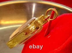 19K Gold Frame Pendent Emerald Buddha Gold Pendent Thailand Amulet Man Women