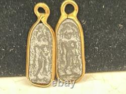 2 Antique Gold Boon Wat Klang Bang Kaew Thai Buddha/Monk Safety Amulet Pendant