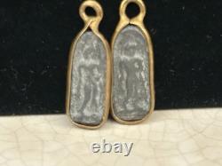 2 Antique Gold Boon Wat Klang Bang Kaew Thai Buddha/Monk Safety Amulet Pendant