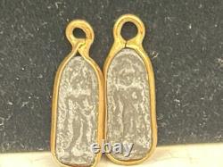 2 Antique Gold Boon Wat Klang Bang Kaew Thai Buddha/Monk Safety Amulet Pendant