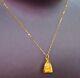 22K Thai Buddha Amulet Pendant + 24 inch Necklace Chain Holy Fine Gold Jewelry