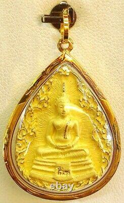 22K Thai Buddha Pendant Holy LP Sothorn Auspicious Amulet Solid Fine Jewelry