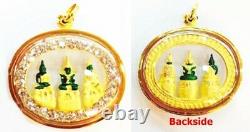 22k Gold Pendant Thai Amulet Emerald Buddha in 3 Seasons Auspicious Yellow Fine