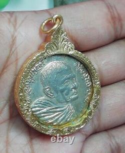 22k Thai Amulet Buddha Gold Pendant Waen Sujinno Auspicious Fortune Carved Auth