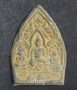 3 Buddhas PHRA TRIKAYA Antique THAI BUDDHA AMULET Tin Lead Alloy SACRED Artifact