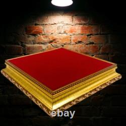 3 Set Altar Buddha base Amulet Stand Red velvet cloth, Thai hand made by wood