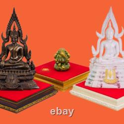 3 Set Altar Buddha base Amulet Stand Red velvet cloth, Thai hand made by wood