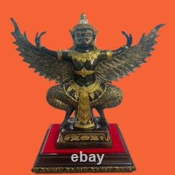 3 Set Altar Buddha base Amulet Stand Red velvet cloth, Thai hand made by wood