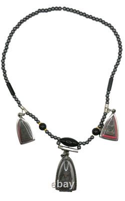 3 Set Antique Thai Buddha Amulet Pendant Hematite Necklace Chinnarat Lp Thuad