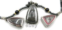 3 Set Antique Thai Buddha Amulet Pendant Hematite Necklace Chinnarat Lp Thuad