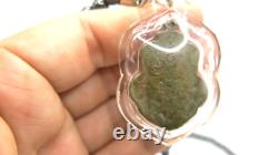 3 Set Antique Thai Buddha Amulet Pendant Hematite Necklace Phra Somdej Chinnarat