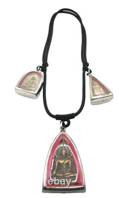 3 Set Antique Thai Buddha Amulets Necklace Phra Chinnarat Somkor Nang Phaya Rare