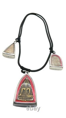 3 Set Antique Thai Buddha Amulets Necklace Phra Chinnarat Somkor Nang Phaya Rare