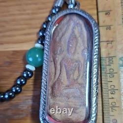 3 Thai Buddha Khun Phan Powerful Amulets, Set In Cases With Necklace, Powerful