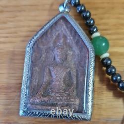 3 Thai Buddha Khun Phan Powerful Amulets, Set In Cases With Necklace, Powerful
