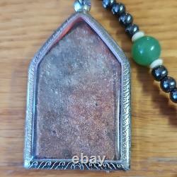 3 Thai Buddha Khun Phan Powerful Amulets, Set In Cases With Necklace, Powerful
