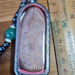 3 Thai Buddha Khun Phan Powerful Amulets, Set In Cases With Necklace, Powerful
