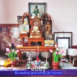 3Pcs Phra Kong Lamphun Thai Amulet Powder Black Buddha Lucky Rich Wealth Charm