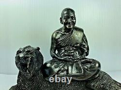 4.5 Lp Pern With Tiger Buddha Statue Wat Bang Phra Fetish Talisman Thai Amulet