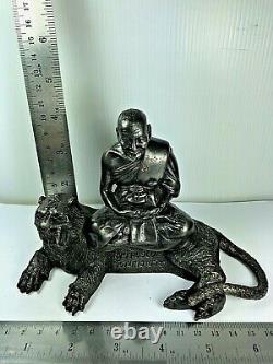 4.5 Lp Pern With Tiger Buddha Statue Wat Bang Phra Fetish Talisman Thai Amulet