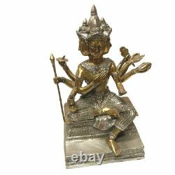 4 Face Buddha Statue Phra Prom Hindu Thai Amulet Lucky Charm Handmade Decor 10