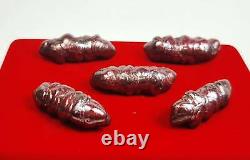 5 Pcs Best Powerful Leklai Naga Suriyan Racha Red Thai Amulet Magic Holy Stone