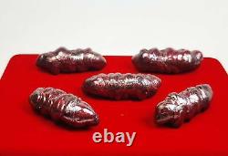 5 Pcs Best Powerful Leklai Naga Suriyan Racha Red Thai Amulet Magic Holy Stone