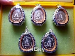 5 x Rare Phra Pidta Pim Jumbo 9 Silver Takrud LP Toh Thai Amulet Buddha BE 2522