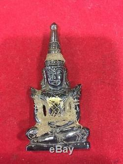 5395-thai Amulet Leklai Naga Eye Gems Stone Old Miniature Buddha Vintage Green