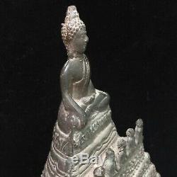 6.7 Hundreds Buddha Figure Amulets Platform Antique Thai Buddha Statue Bronze