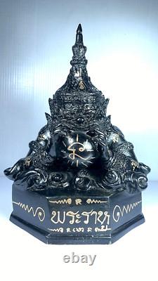 7.5 Phra Rahu Om Jan Brass Buddha Statue Lp Noi Luck Rich Talisman Thai Amulet