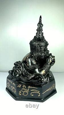7.5 Phra Rahu Om Jan Brass Buddha Statue Lp Noi Luck Rich Talisman Thai Amulet