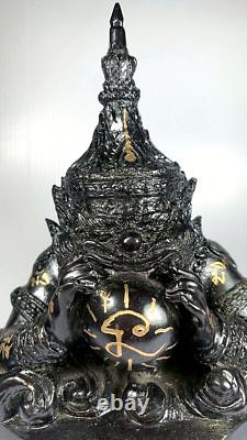 7.5 Phra Rahu Om Jan Brass Buddha Statue Lp Noi Luck Rich Talisman Thai Amulet