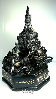 7.5 Phra Rahu Om Jan Brass Buddha Statue Lp Noi Luck Rich Talisman Thai Amulet