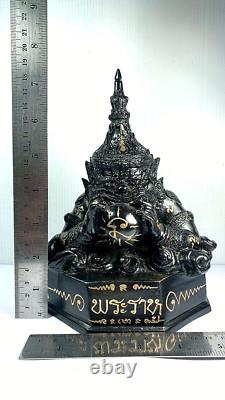 7.5 Phra Rahu Om Jan Brass Buddha Statue Lp Noi Luck Rich Talisman Thai Amulet