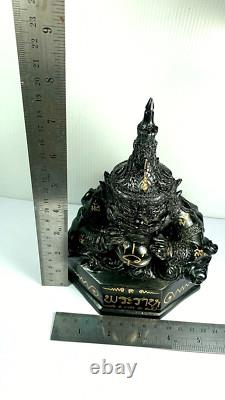 7.5 Phra Rahu Om Jan Brass Buddha Statue Lp Noi Luck Rich Talisman Thai Amulet