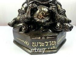 7.5 Phra Rahu Om Jun Brass Buddha Statue Lp Noi Luck Rich Talisman Thai Amulet