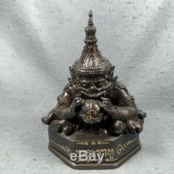 7.5 Phra Rahu Om Jun LP Noi Thai Amulet Buddha Talisman Statue brass Talisman