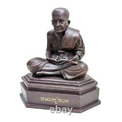 7 Inches Thai Amulet Statue LP Thuat Buddha Shelf Good Luck Charm for Home