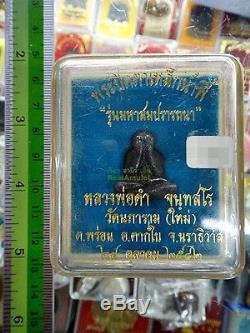 7273-thai Amulet Powerful Protection Closed Eye Pidta Buddha Dum Leklai Tokraja