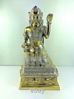 8.5 Brass Nang Kwak Statue Buddha Bucha Luck Wealth Fetish Talisman Thai Amulet