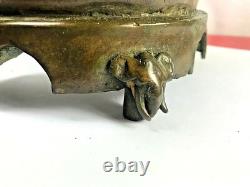 8.5 Magic Spirit Old Bronze Phra Chiang San Buddha Statue Luck Rich Thai Amulet