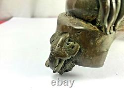 8.5 Magic Spirit Old Bronze Phra Chiang San Buddha Statue Luck Rich Thai Amulet